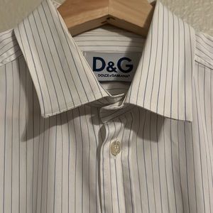 D&G Striped Long Sleeve Slim Dress Shirt